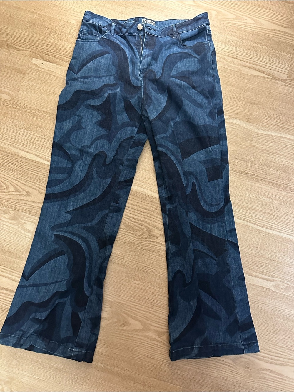 Diesel Dark Blue Patterned Bootcut Jeans